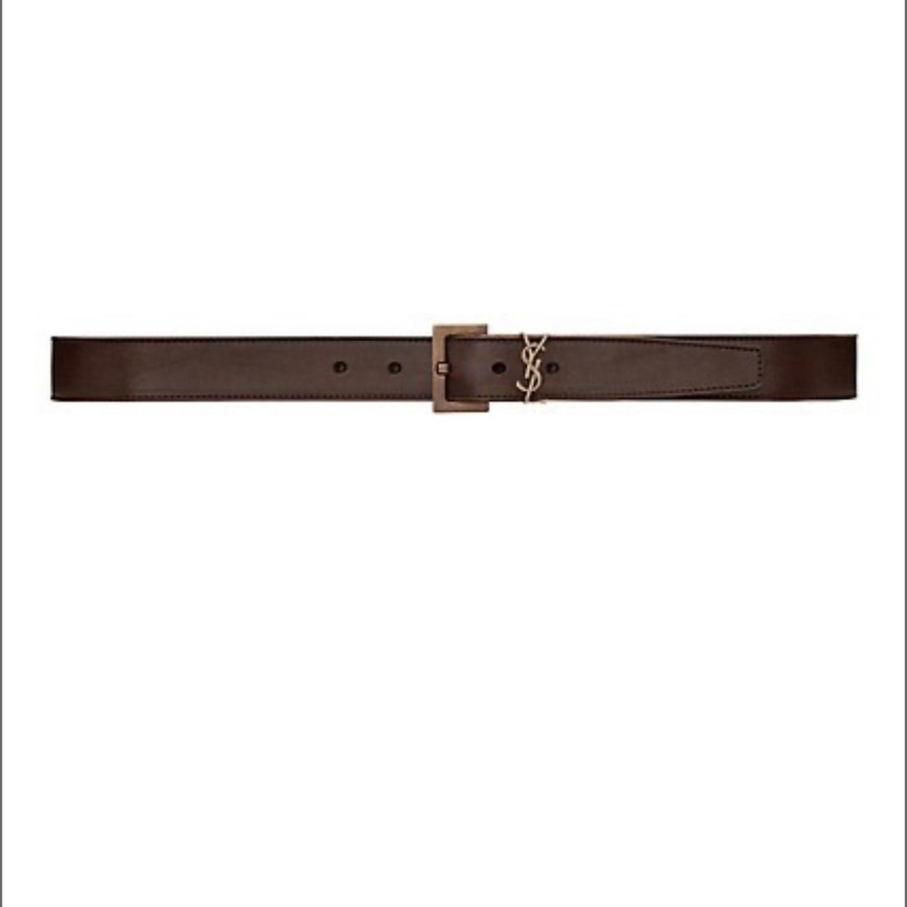 Saint Laurent Leather logo belt